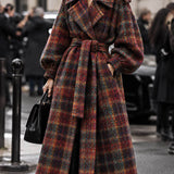 Tweed de laine Glencoe double face rouge et turquoise - Ribes y Casals
