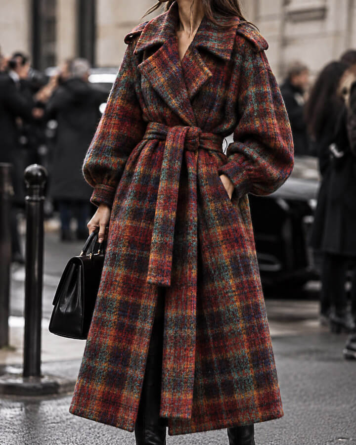 Tweed de laine Glencoe double face rouge et turquoise - Ribes y Casals