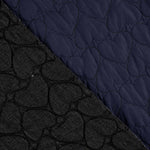 Coussin double face « Cœurs » Tejano noir et bleu marine - Ribes y Casals