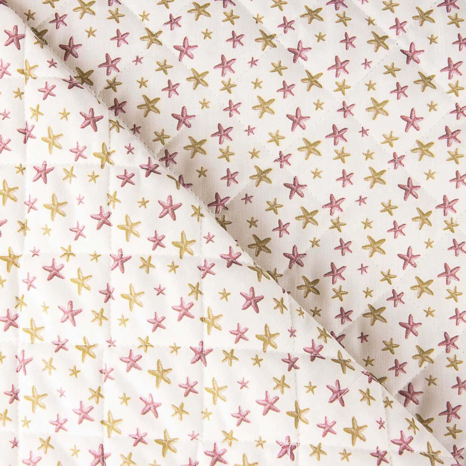 Couverture matelassée en popeline à étoiles roses - Ribes y Casals