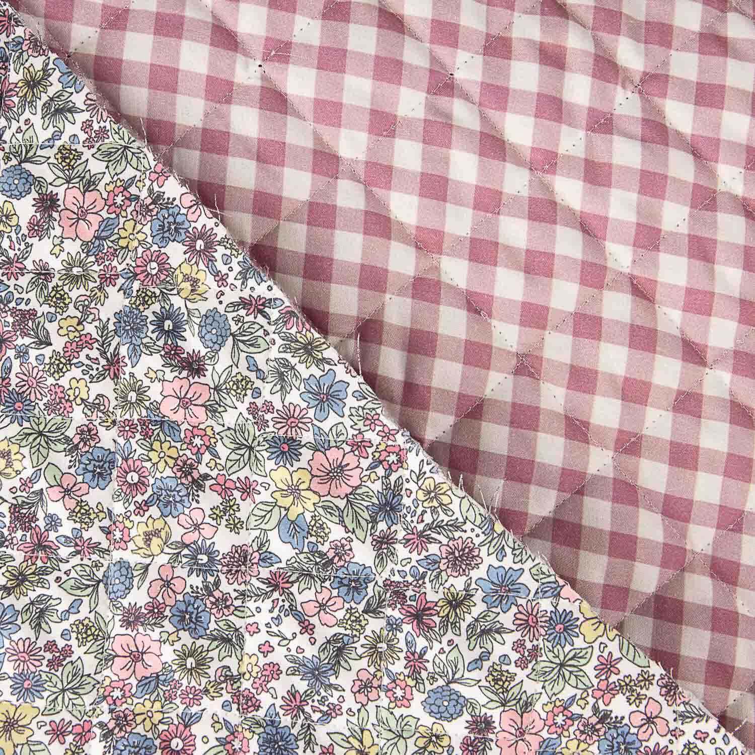 Polaire en popeline Vichy rose et multicolore - Ribes y Casals