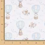 Percale imprimée « Ballons et avions » bleu - Ribes y Casals