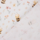 Percale imprimée d'abeilles et de fleurs fleuries - Ribes y Casals