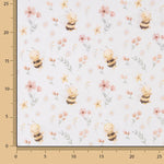 Percale imprimée d'abeilles et de fleurs fleuries - Ribes y Casals