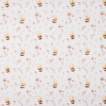 Percale imprimée d'abeilles et de fleurs fleuries - Ribes y Casals