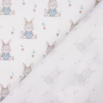 Percale imprimée « Petits lapins » bleue - Ribes y Casals