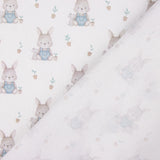 Percale imprimée « Petits lapins » bleue - Ribes y Casals