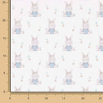 Percale imprimée « Petits lapins » bleue - Ribes y Casals