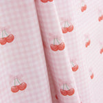 Percale imprimée cerises, carreaux vichy roses - Ribes y Casals
