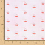 Percale imprimée cerises, carreaux vichy roses - Ribes y Casals