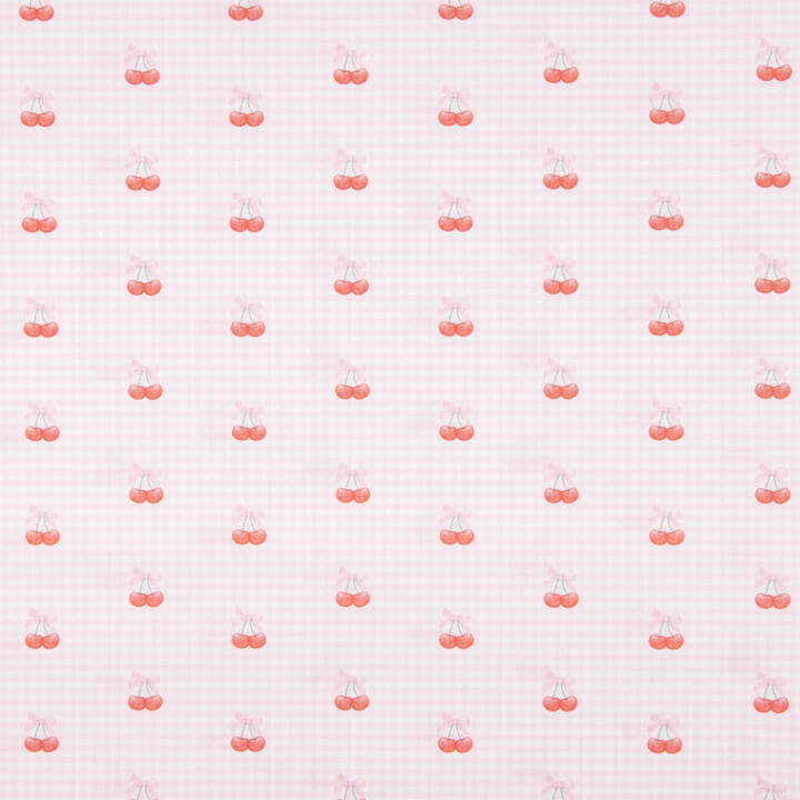 Percale imprimée cerises, carreaux vichy roses - Ribes y Casals
