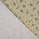 Percale imprimée de petites fleurs bleues et roses - Ribes y Casals