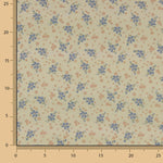 Percale imprimée de petites fleurs bleues et roses - Ribes y Casals