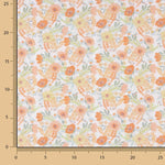 Percale imprimée fleurs aquarelle orange - Ribes y Casals