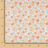 Percale imprimée fleurs aquarelle orange - Ribes y Casals