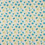 Percale imprimée de fleurs turquoise - Ribes y Casals