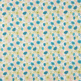 Percale imprimée de fleurs turquoise - Ribes y Casals