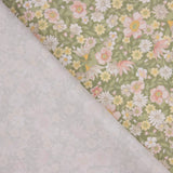 Percale imprimée « Prairie florale verte » - Ribes y Casals