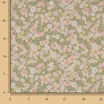 Percale imprimée « Prairie florale verte » - Ribes y Casals