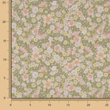 Percale imprimée « Prairie florale verte » - Ribes y Casals