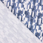 Percale imprimée géométrique rétro bleue - Ribes y Casals
