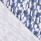 Percale imprimée géométrique rétro bleue - Ribes y Casals