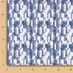 Percale imprimée géométrique rétro bleue - Ribes y Casals