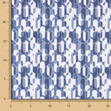 Percale imprimée géométrique rétro bleue - Ribes y Casals