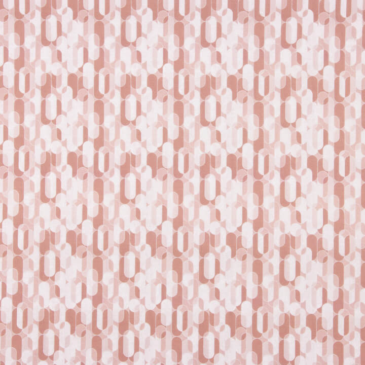 Percale imprimée géométrique rétro rose - Ribes y Casals