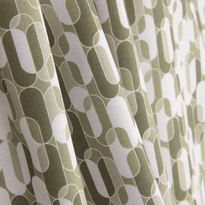 Percale imprimée géométrique rétro beige - Ribes y Casals