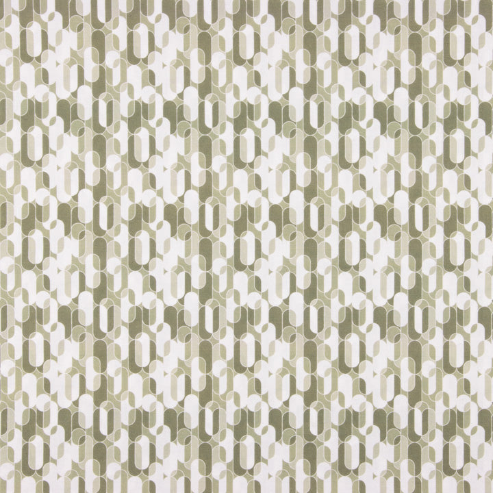 Percale imprimée géométrique rétro beige - Ribes y Casals