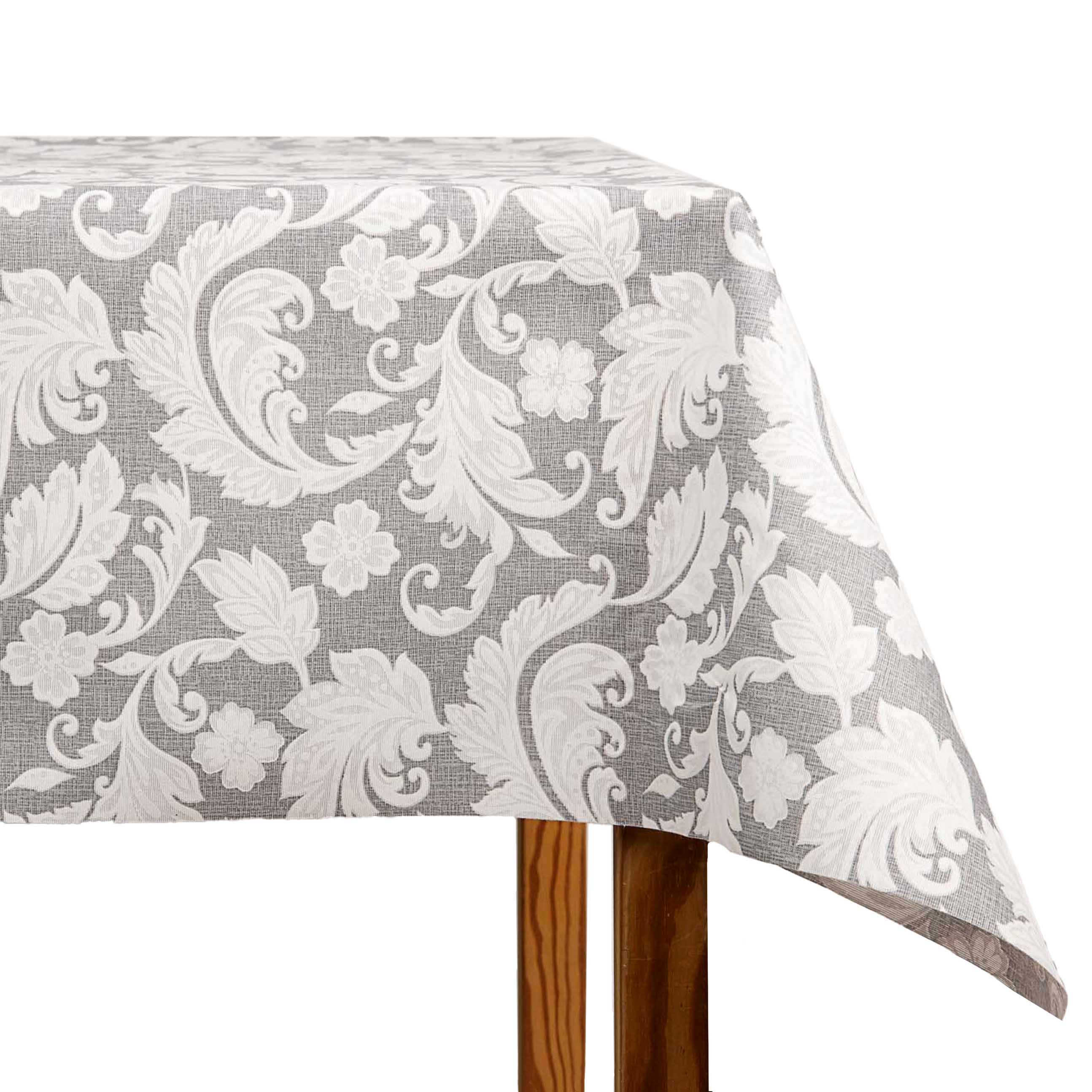 Nappe résinée à fleurs grises - Ribes y Casals