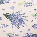 Nappe enduite de résine, motif cœurs et lavande - Ribes y Casals
