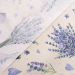 Nappe enduite de résine, motif cœurs et lavande - Ribes y Casals