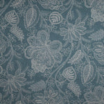 Toile de coton à l'effet de tissu de lin, motif floral provençal, bleu - Ribes y Casals