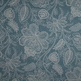 Toile de coton à l'effet de tissu de lin, motif floral provençal, bleu - Ribes y Casals