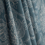 Toile de coton à l'effet de tissu de lin, motif floral provençal, bleu - Ribes y Casals
