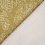 Toile de coton effet tissu de lin à motifs floraux provençaux, couleur moutarde - Ribes y Casals
