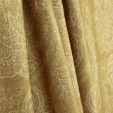 Toile de coton effet tissu de lin à motifs floraux provençaux, couleur moutarde - Ribes y Casals