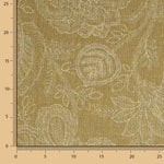 Toile de coton effet tissu de lin à motifs floraux provençaux, couleur moutarde - Ribes y Casals