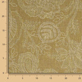 Toile de coton effet tissu de lin à motifs floraux provençaux, couleur moutarde - Ribes y Casals