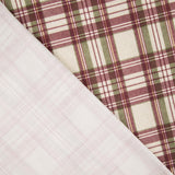 Toile de coton effet tissu de lin à carreaux Balmoral grenat - Ribes y Casals