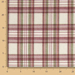 Toile de coton effet tissu de lin à carreaux Balmoral grenat - Ribes y Casals