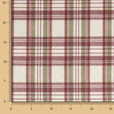 Toile de coton effet tissu de lin à carreaux Balmoral grenat - Ribes y Casals