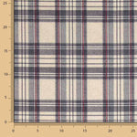 Toile de coton effet tissu de lin à carreaux Balmoral bleue - Ribes y Casals