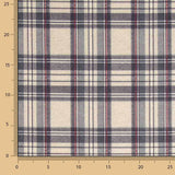 Toile de coton effet tissu de lin à carreaux Balmoral bleue - Ribes y Casals