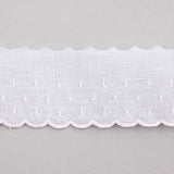 Bande De Batiste Blanc Et Rose 5cm - Ribes y Casals