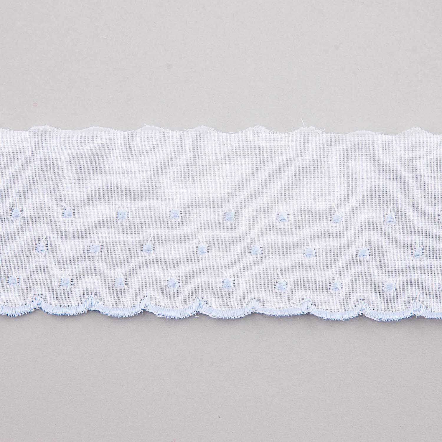 Bande Batiste Blanc Et Bleu 3cm - Ribes y Casals