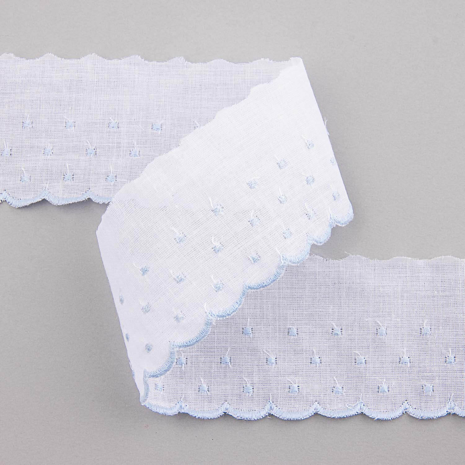Bande Batiste Blanc Et Bleu 3cm - Ribes y Casals