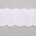 Bande De Piqué Blanc Rose 6,5cm - Ribes y Casals